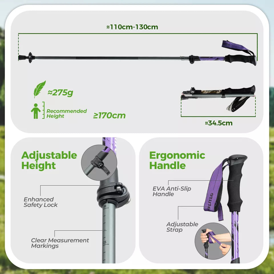 Trekkingstöcke Wanderstöcke Set 7075 Aluminium 130cm
