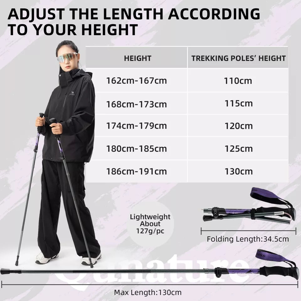 Trekkingstöcke Wanderstöcke Set 7075 Aluminium 130cm