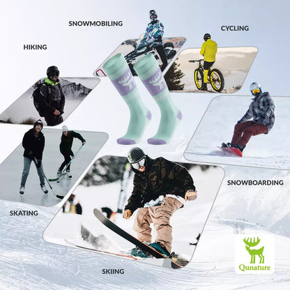Qunature 1 Paar Skisocken Unisex Skisocken für Skifahren Snowboarden Wintersport