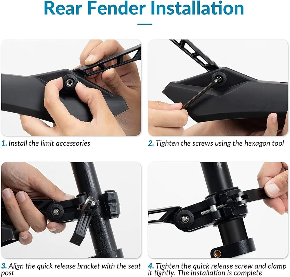 ROCKBROS Fahrrad Schutzblech Set 24-29 Zoll Fahrrad Schutzblech Schnellspanner MTB