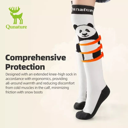 Qunature Skisocken Kinder/Jungen Wintersocken Ski Kniestrümpfe mit Wolle 1 Paar
