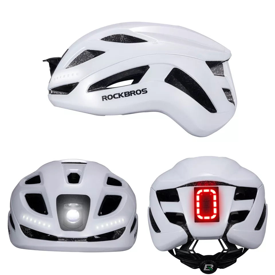 ROCKBROS Fahrradhelm Bike-Helm mit Sicherheits-Warnlicht Schutzhelm 57-61 cm