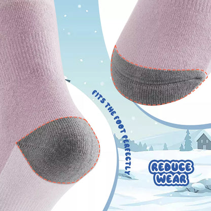 Qunature Skisocken Kinder/Jungen Wintersocken Ski Kniestrümpfe mit Wolle 1 Paar