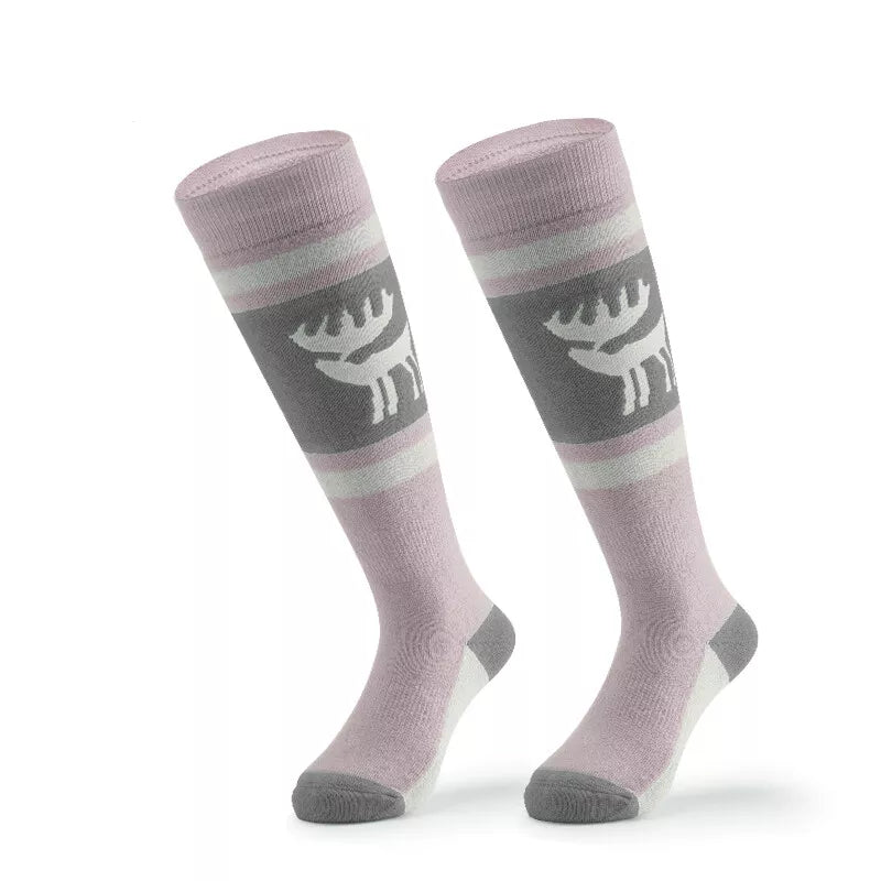 Qunature Skisocken Kinder/Jungen Wintersocken Ski Kniestrümpfe mit Wolle 1 Paar