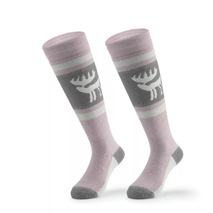 Qunature Skisocken Kinder/Jungen Wintersocken Ski Kniestrümpfe mit Wolle 1 Paar
