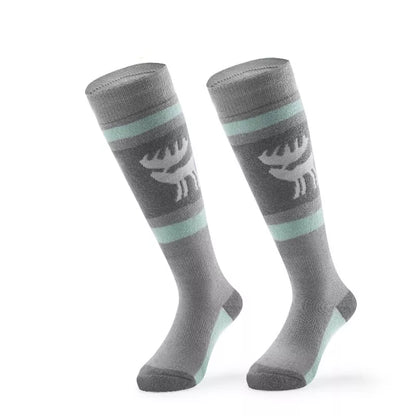 Qunature Skisocken Kinder/Jungen Wintersocken Ski Kniestrümpfe mit Wolle 1 Paar