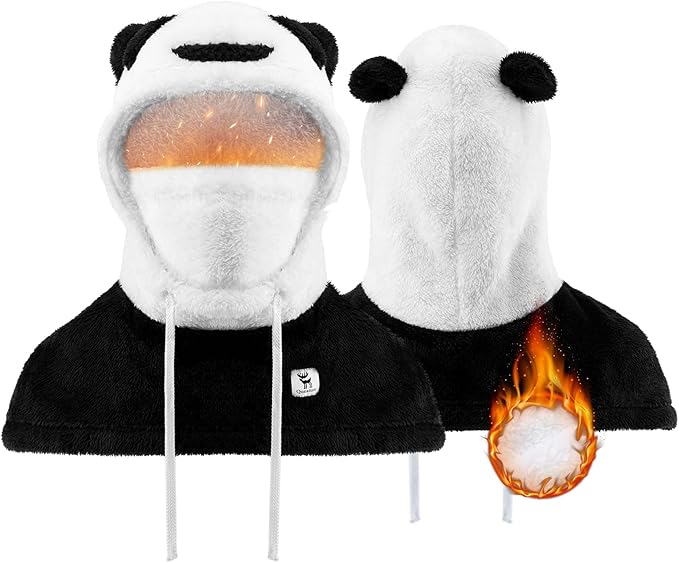Qunature Winter Sturmhaube Skimaske für Kinder und Eltern Panda-Design Vollgesichts-Masken Balaclava für Herbst und Winter Outdoor-Aktivitäten wie Skifahren Motorradfahren Radfahren