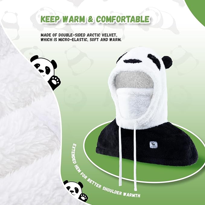 Qunature Winter Sturmhaube Skimaske für Kinder und Eltern Panda-Design Vollgesichts-Masken Balaclava für Herbst und Winter Outdoor-Aktivitäten wie Skifahren Motorradfahren Radfahren