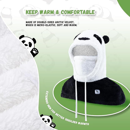 Qunature Winter Sturmhaube Skimaske für Kinder und Eltern Panda-Design Vollgesichts-Masken Balaclava für Herbst und Winter Outdoor-Aktivitäten wie Skifahren Motorradfahren Radfahren