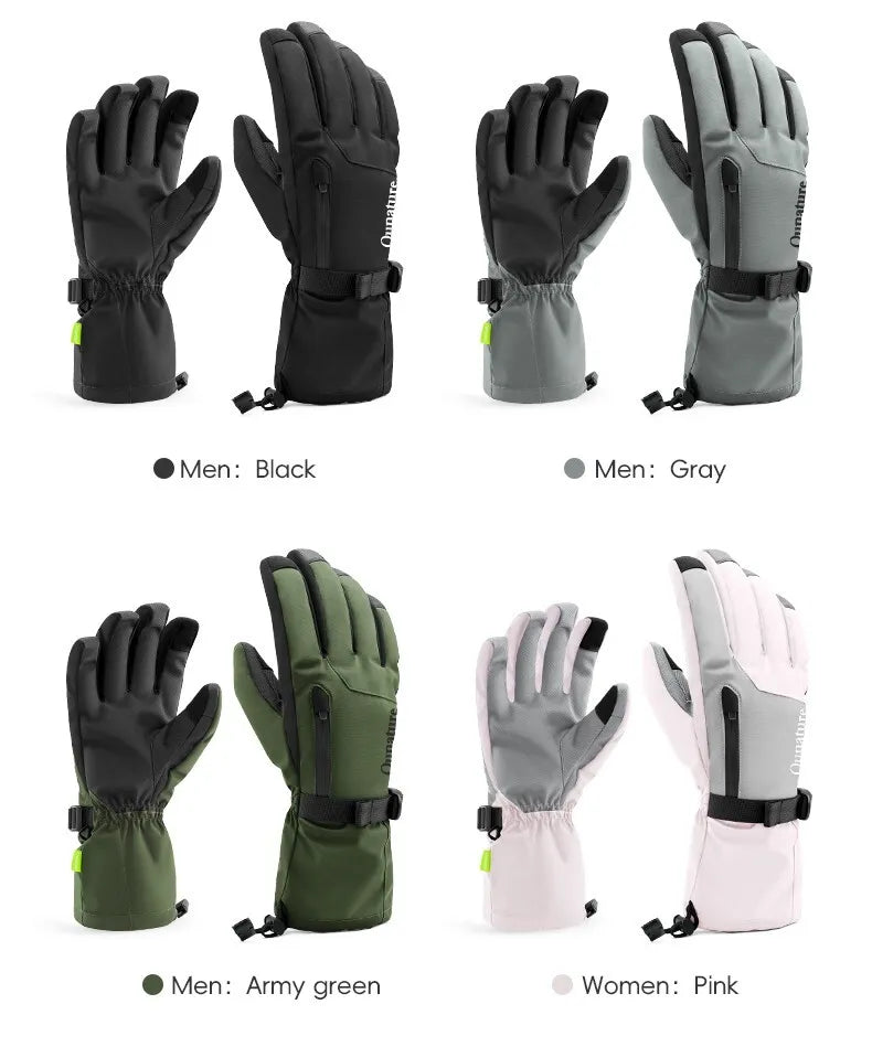 Qunature Handschuhe Winter-Ski-/Schneehandschuhe winddicht für Fahrrad/Motorrad XS- XL
