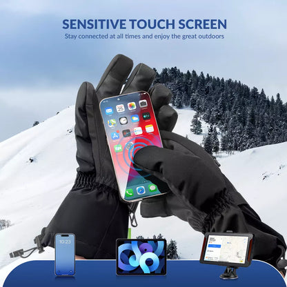 Qunature Handschuhe Winter-Ski-/Schneehandschuhe winddicht für Fahrrad/Motorrad XS- XL