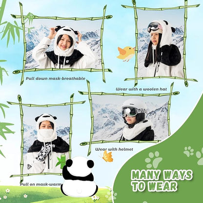 Qunature Winter Sturmhaube Skimaske für Kinder und Eltern Panda-Design Vollgesichts-Masken Balaclava für Herbst und Winter Outdoor-Aktivitäten wie Skifahren Motorradfahren Radfahren