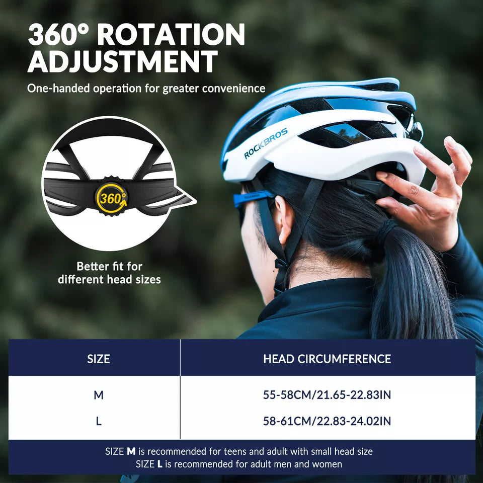 ROCKBROS Fahrradhelm Helm für Damen Herren Radhelm 4 Farbe Schutzhelm M/L 55-61 cm