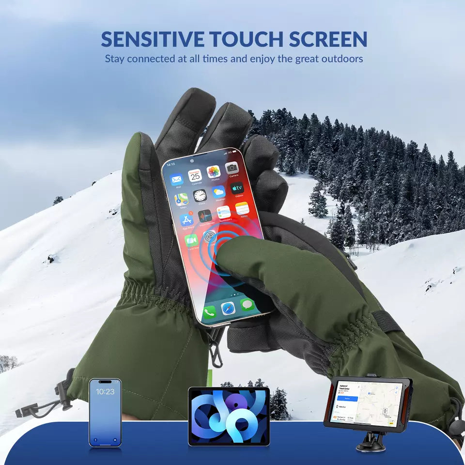Qunature Handschuhe Winter-Ski-/Schneehandschuhe winddicht für Fahrrad/Motorrad XS- XL