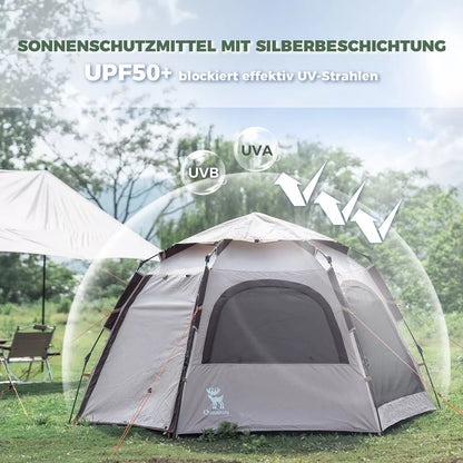 Qunature Campingzelt 2-4 Personen Pop-Up Zelt Kuppelzelt Camping Zelt Wasserdicht