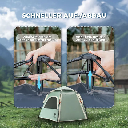 Qunature Campingzelt 2-4 Personen Pop-Up Zelt Kuppelzelt Camping Zelt Wasserdicht