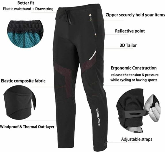 ROCKBROS Fahrradhose Winddicht Lange Hose Sport Radhose Europäische Größe M-4XL