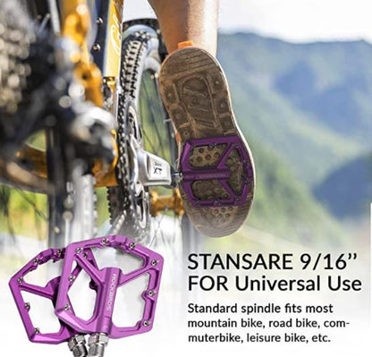 ROCKBROS Fahrradpedale Rennrad Pedale Aluminium Platform Pedale Ultraleicht Antirutsch Fahrrad Pedale 9/16 Zoll