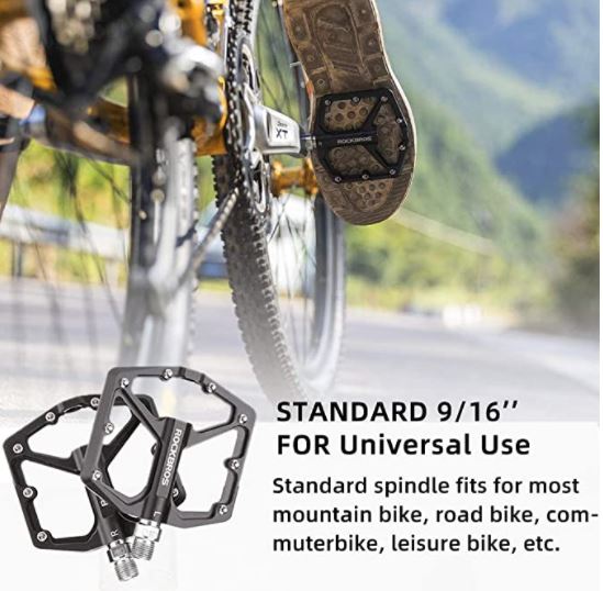 ROCKBROS Fahrradpedale Rennrad Pedale Aluminium Platform Pedale Ultraleicht Antirutsch Fahrrad Pedale 9/16 Zoll