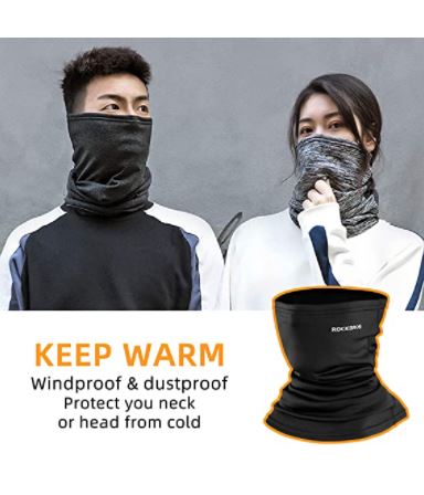 ROCKBROS Multifunktionstuch Halbe Sturmhaube Nackenwärmer Winterdicht Warm Halstuch Schlauchtuch Atmungsaktiv Gesichtsbedeckung Balaclava