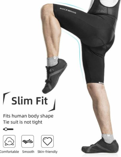 ROCKBROS Fahrradhose mit Träger Trägerhose Kurz Gepolsterte Radhose M-4XL