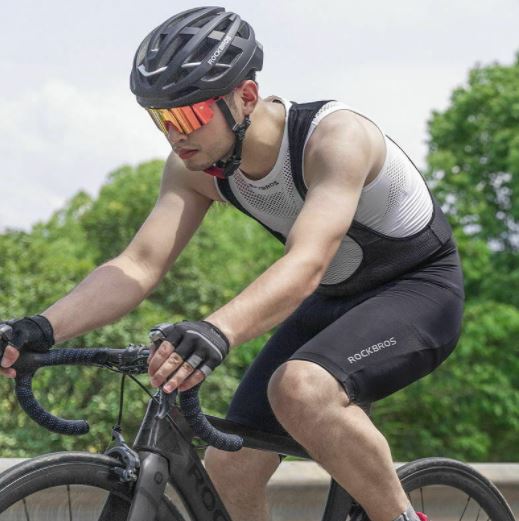 ROCKBROS Fahrradhose mit Träger Trägerhose Kurz Gepolsterte Radhose M-4XL