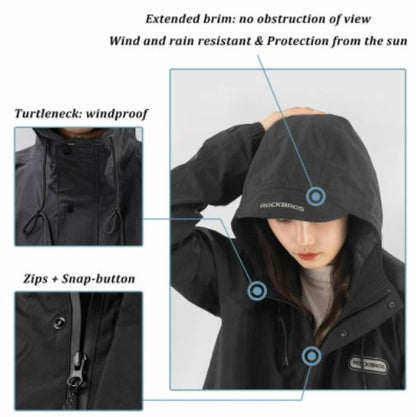 ROCKBROS Regenmantel Regenjacke Wasserdicht Winddicht Damen Herren
