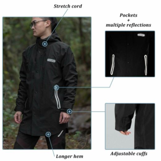 ROCKBROS Regenmantel Regenjacke Wasserdicht Winddicht Damen Herren