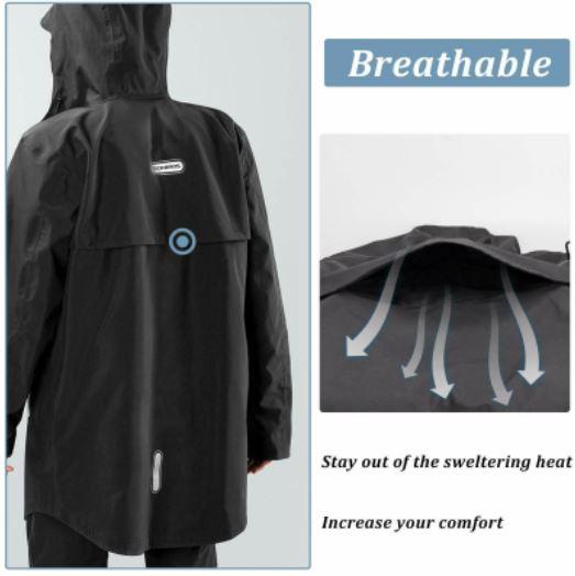 ROCKBROS Regenmantel Regenjacke Wasserdicht Winddicht Damen Herren