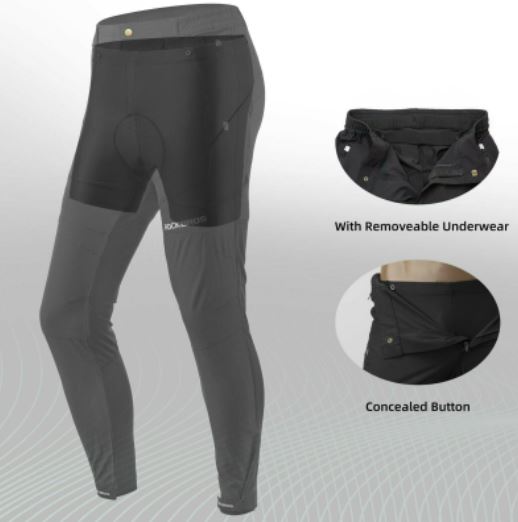 ROCKBROS Herren Radhose mit gepolsterte Rennrad kurzhose MTB Fahrradhose