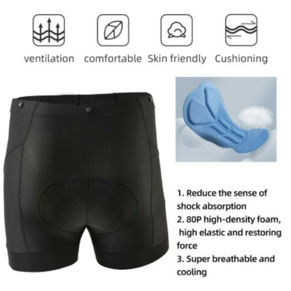 ROCKBROS Herren Radhose mit gepolsterte Rennrad kurzhose MTB Fahrradhose