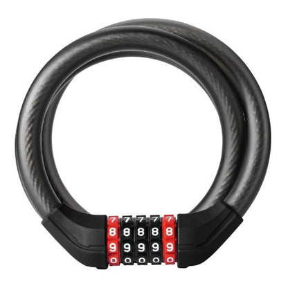 ROCKBROS Fahrradschloss 120cm/180 cm Kabelschloss 5-Steilig Zahlenschloss Stahl