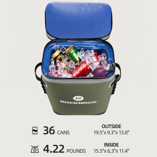 ROCKBROS 20L Kühltasche Wasserdicht Kühlbox Camping Kühlschrank Picknicktasche