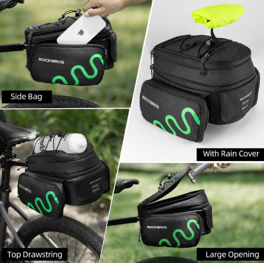 ROCKBROS Gepäckträgertasche Fahrrad Satteltasche Schnellspanner Erweiterbar 6/8L