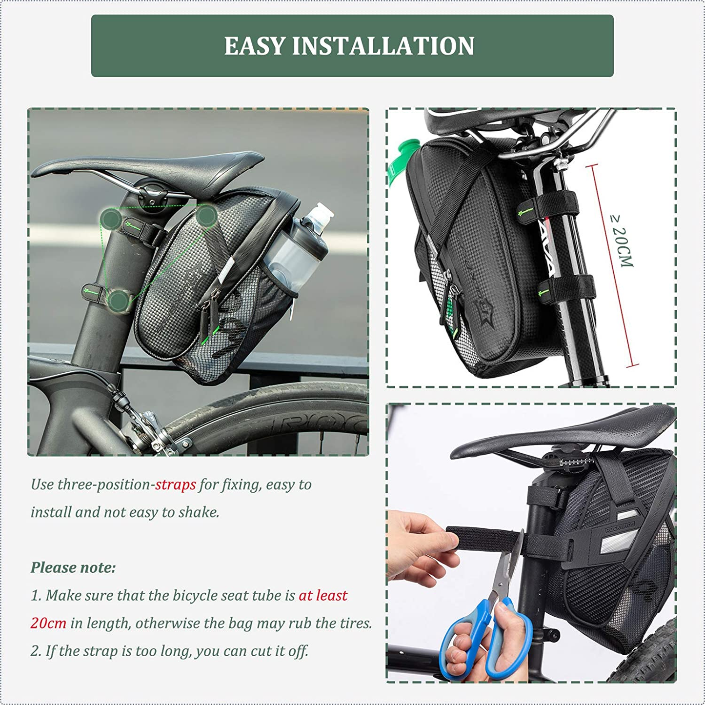 ROCKBROS C7-1 Fahrrad Satteltasche Mit Flaschenhalter Wasserdicht