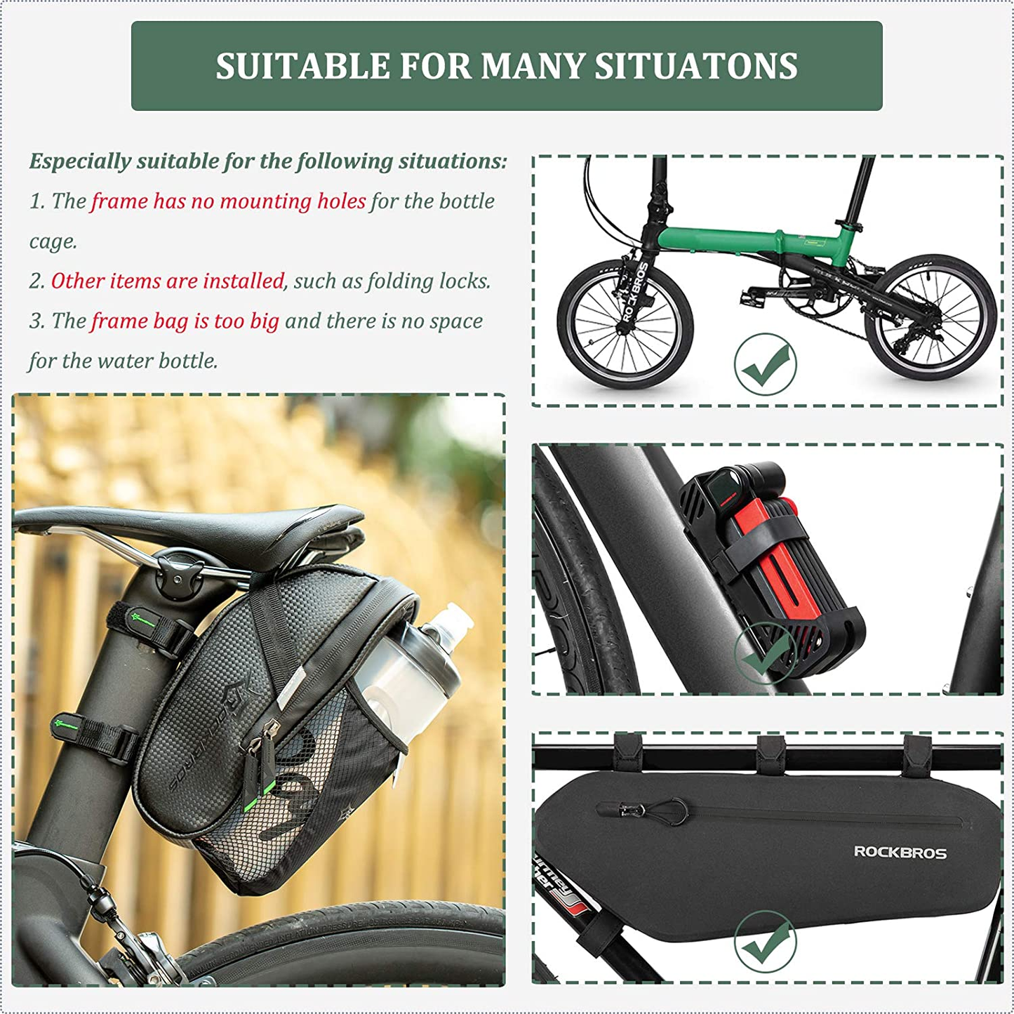 ROCKBROS C7-1 Fahrrad Satteltasche Mit Flaschenhalter Wasserdicht