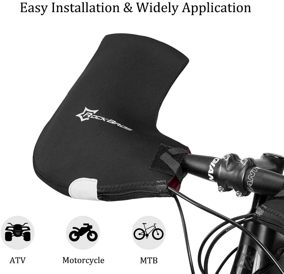 ROCKBROS D16-B Lenker Handschuhe Winter Thermo Winddicht Lenkerstulpen für Fahrrad Gefüttert Wasserabweisend