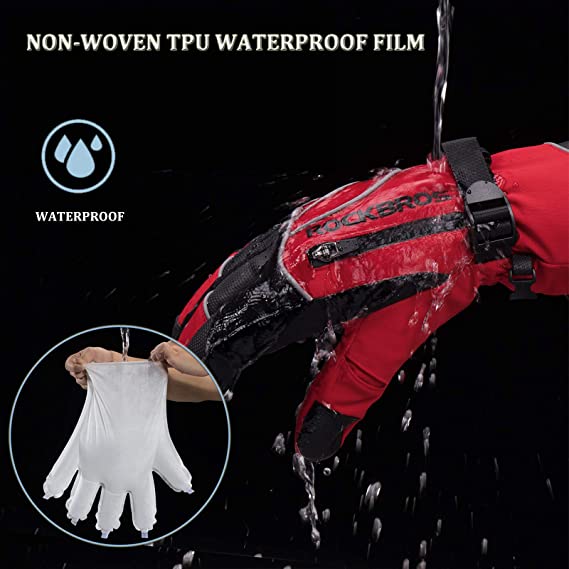 ROCKBROS Winter Handschuhe Skihandschuhe Damen Herren Warm Winddicht für Ski Snowboarden -20 Grad