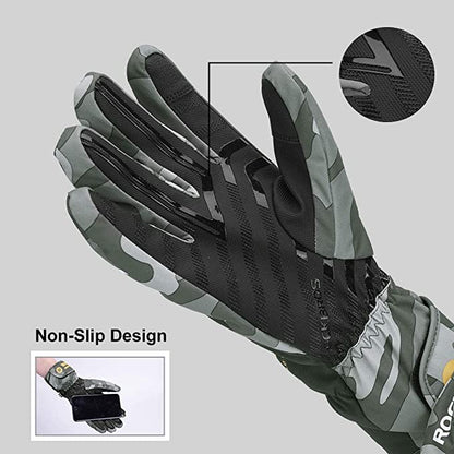 ROCKBROS Skihandschuhe Wasserdicht Extra Warm Anti-Rutsch für Herren