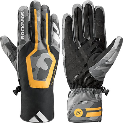 ROCKBROS Skihandschuhe Wasserdicht Extra Warm Anti-Rutsch für Herren