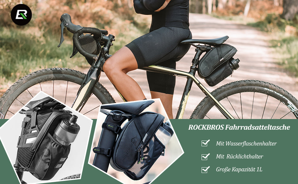 ROCKBROS C7-1 Fahrrad Satteltasche Mit Flaschenhalter Wasserdicht