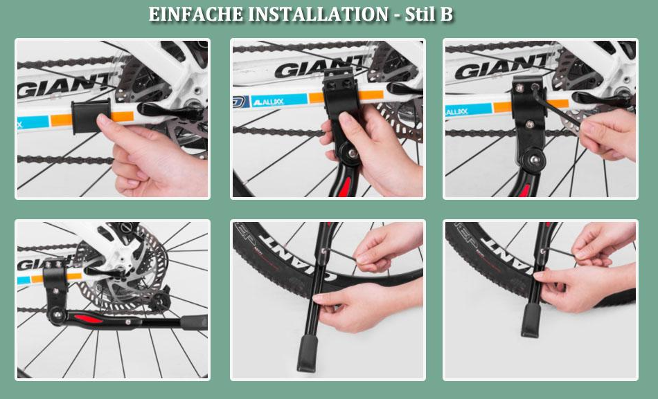 ROCKBROS Fahrradständer Höhenverstellbar Seitenständer Einstellbar 24-29 Zoll Alu