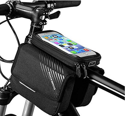 ROCKBROS 030-60BK Fahrrad Rahmentasche mit Handytasche bis zu 6,0 Zoll