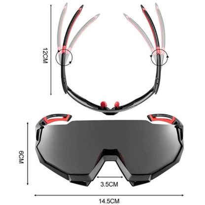 ROCKBROS 10131 Fahrradbrille Polarisiert mit 4 Austauschbare Linsen