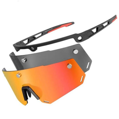 ROCKBROS 2 in 1 Polarisierte Sonnenbrille Magnetische Sportbrille mit Wechsellinsen