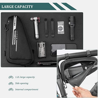 ROCKBROS B75 Fahrrad Rahmentasche Dreieckstasche 1.2L Schwarz