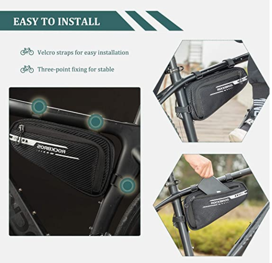 ROCKBROS B75 Fahrrad Rahmentasche Dreieckstasche 1.2L Schwarz