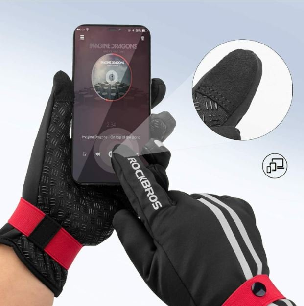 ROCKBROS Fahrradhandschuhe Damen Herren Winter Handschuhe Touchscreen Winddicht