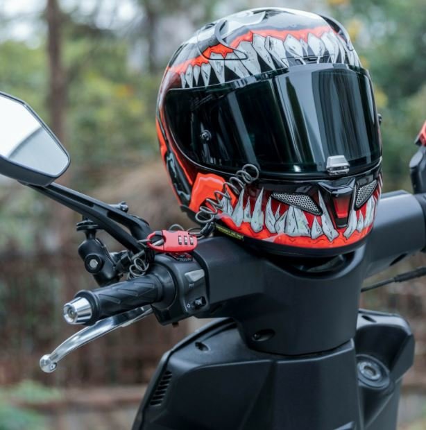 ROCKBROS Helmschloss Mini Fahrrad Motorrad Schloss Kabelschloss Zahlenschloss