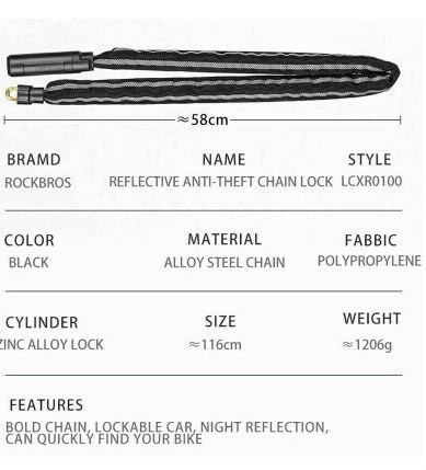 ROCKBROS LCXR0100 Fahrradschloss Kettenschloss 116CM Mit Schlüssel 6MM